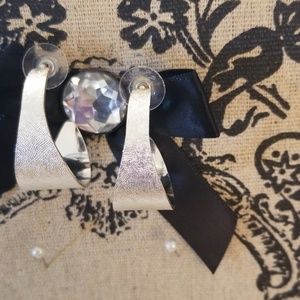 Brushed Silver tone hoop earrings